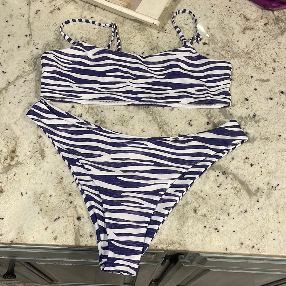 SHEIN zebra print bikini